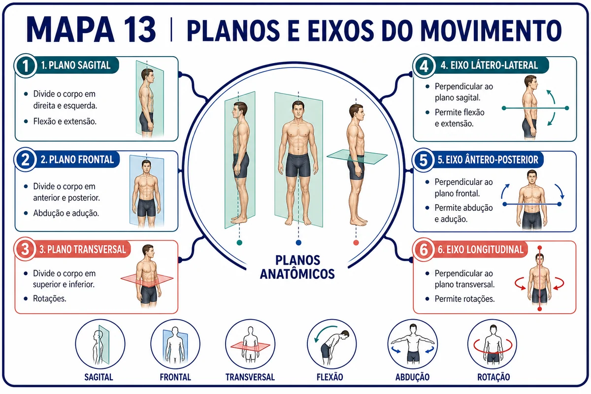 Mapa mental de Planos e Eixos do Movimento