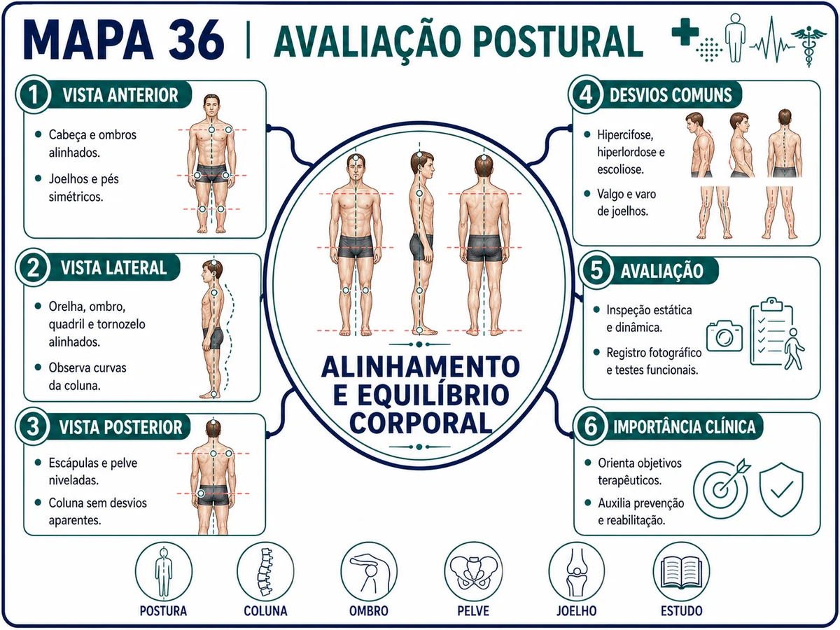 Mapa mental de Avaliação Postural
